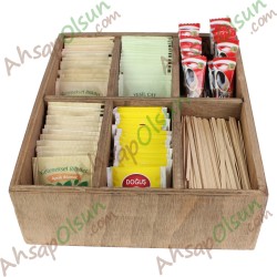 Ahşap Çok Gözlü Masa Düzenleyici · Çay Kutusu 27x22 h:8,5 cm Ahşap Çok Gözlü Masa Düzenleyici · Çay Kutusu 27x22 h:8,5 cm