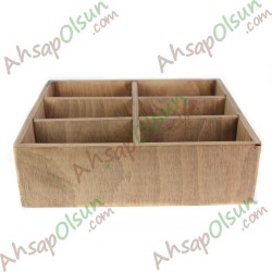 Ahşap Çok Gözlü Masa Düzenleyici · Çay Kutusu 27x22 h:8,5 cm Ahşap Çok Gözlü Masa Düzenleyici · Çay Kutusu 27x22 h:8,5 cm