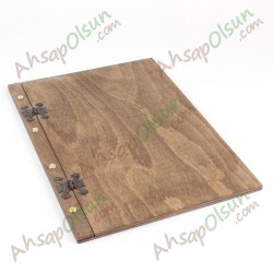 Ahşap Menü A4 · Vidalı Menteşli · 33x24cm