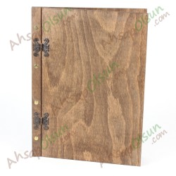 Ahşap Menü A4 · Vidalı Menteşli · 33x24cm