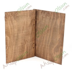 Ahşap Menü A4 · Vidalı Menteşli · 33x24cm