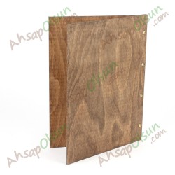 Ahşap Menü A4 · Vidalı Menteşli · 33x24cm