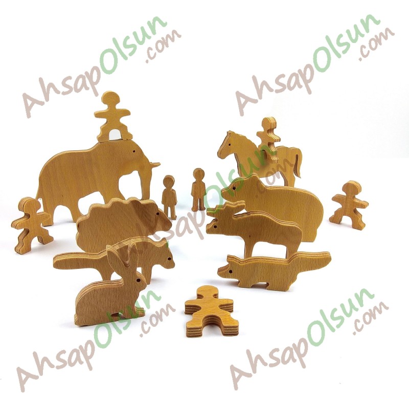 Neşeli Ahşap Hayvan Figürleri Neşeli Ahşap Hayvan Figürleri