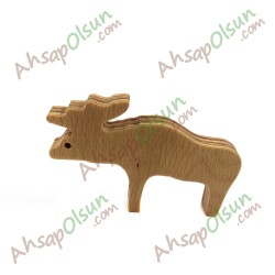 Neşeli Ahşap Hayvan Figürleri · Geyik · 11,3x7,8 cm