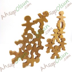 Neşeli Ahşap Akrobat adamlar · 6,7x5 cm