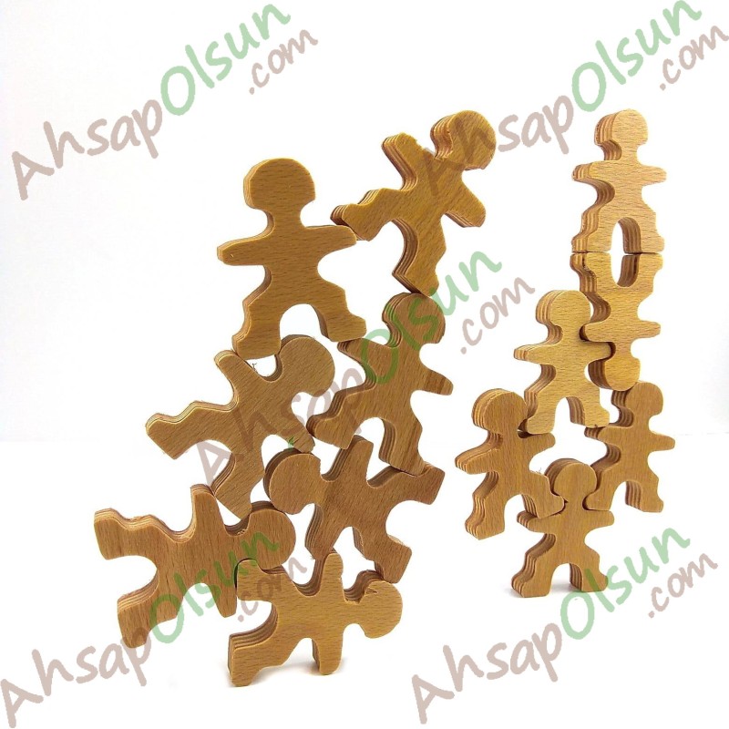 Neşeli Ahşap Akrobat adamlar · 6,7x5 cm