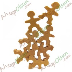Neşeli Ahşap Akrobat adamlar · 6,7x5 cm