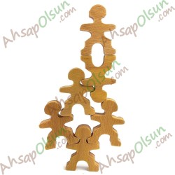 Neşeli Ahşap Akrobat adamlar · 6,7x5 cm