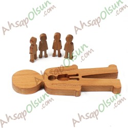 Ahşap iç içe Adam Eğitim / Psikoloji Obje 23,5x8,2 cm