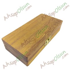 Ahşap Oyma Kutu iroko · 17x8,5 h:4 cm