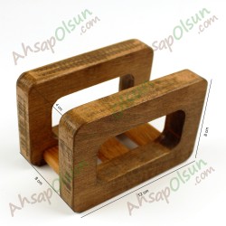 Ahşap Dizüstü Bilgisayar Tutucusu · Duvar veya Masa · 12x8cm
