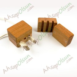 Ahşap Kablo Düzenleyici · Mıknatıslı Kablo Tutucu · 5,5x4cm