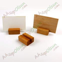 Ahşap Etiket Kart Vizit Standı mini  · 4x3cm